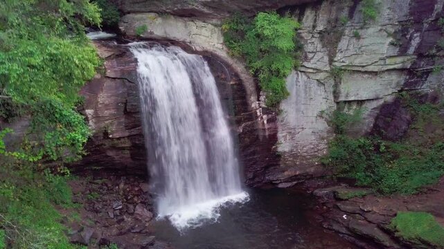 Rising footage of Looking Glass Falls near Brevard and Asheville, North Carolina.