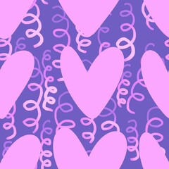 Valentine hearts seamless 14 February love pattern for wrapping paper