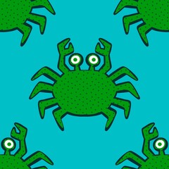 Ocean animals seamless crabs pattern for wrapping paper and fabrics and linens