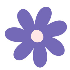 purple summer flower illustration flat design