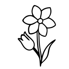 outline flower illustration flat design