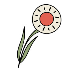 summer flower illustration flat design