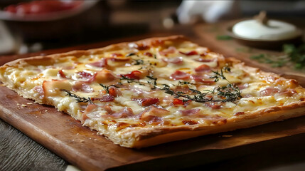 delicious tarte flambee large in the picture