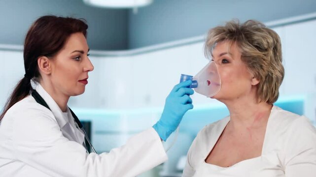 Asthma COPD Breath Nebulizer And Mask Given By Doctor