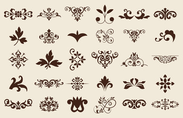 Vector graphic elements for design vector elements. Swirl elements decorative illustration. Classic calligraphy swirls, greeting cards, wedding invitations, royal certificates and graphic design.