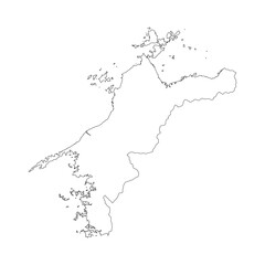 Ehime prefecture blank outline map