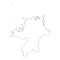 Fukuoka prefecture blank outline map