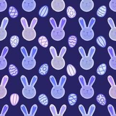 Spring animals seamless Easter rabbit pattern for wrapping paper and fabrics