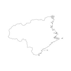 Tokushima prefecture blank outline map