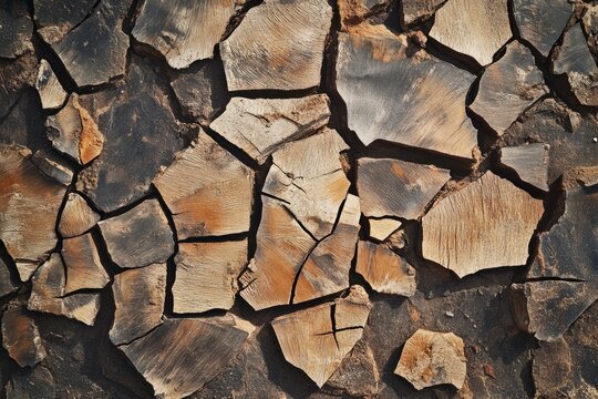 A Scenic View of Shattered Timber in Tiponi Canyon, Petrified Forest National Park, Arizona