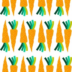 Spring vegetables seamless carrots pattern for wrapping paper and fabrics