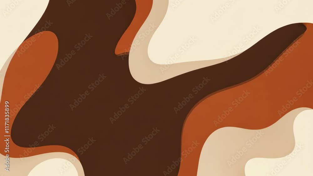 Aufkleber warm abstract pattern featuring flowing shapes in earthy tones with smooth curves and contrasts