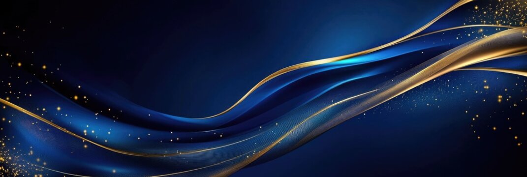 Elegant Blue Celebration Award Background for Jubilee Nights: Corporate and Wedding Invitation with Decorative Flowing Elements