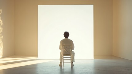 Obraz premium man standing in doorway