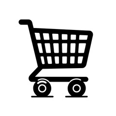 Shopping Cart Icon: Simple Black Shopping Cart Icon