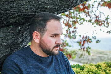 Man Feeling Fear For Something Coming 