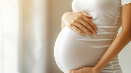 Expecting mothers bask in sunlight, holding their bellies with joy, symbolizing love and anticipation for their newborn.