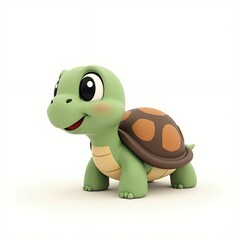 Fototapeta premium Adorable 3D Render of a Baby Turtle