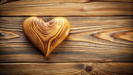 Blank wooden heart.  Minimalist holiday postcard.  Send heartfelt wishes simply.