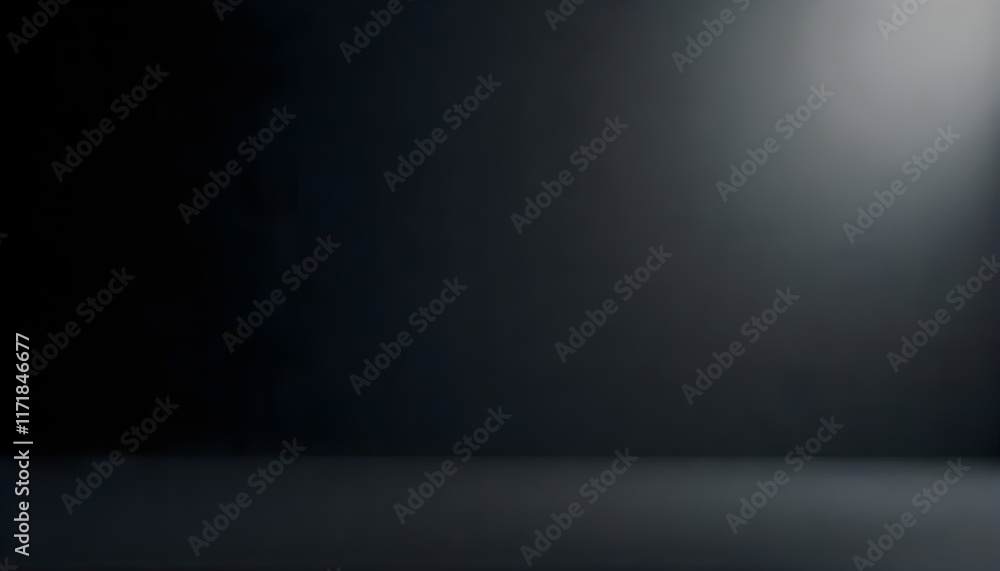 Poster An abstract light gradient black studio background, offering a soft and elegant ambiance. This empty space is ideal for showcasing products