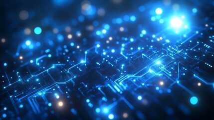 Futuristic AI Network Background with Abstract Digital Connections and Blue Glowing Elements 2