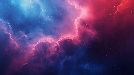 Fototapeta premium A dramatic blue and red evening sky with turbulent clouds symbolizing chaos and intensity, capturing the raw power of nature as the day transitions into night