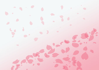 桜の花びらが舞い散るイメージのイラスト