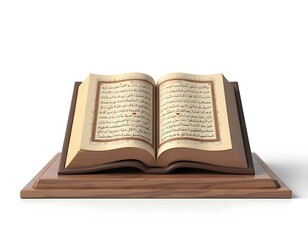 Obraz premium Quran book stand 3D render icon isolated on transparent background cutout ia