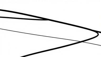 Fototapeta premium A minimalist composition of black rectangular frames in a white space, creating an abstract geometric perspective and emphasizing clean lines and modern design. Generative, AI,