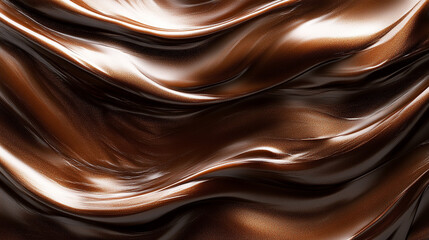 Close up texture of thick glossy chocolate mousse with a smooth creamy appearance showcasing melted chocolate and whipped cream in a chaotic yet indulgent form

