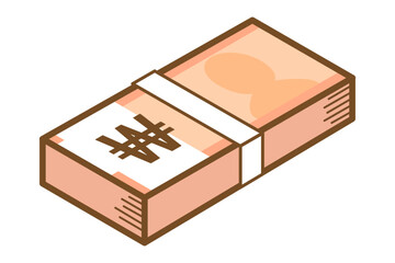 韓国ウォンの札束のイラスト