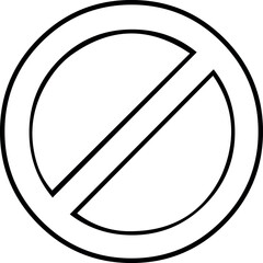 vector illustration drawing black and white icon forbidden or stop signage