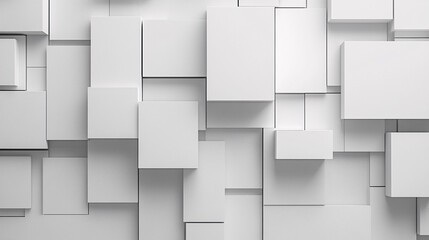 Obraz premium A minimalistic 3D composition of white cubes arranged in a structured abstract layout creating a modern futuristic and geometric aesthetic 