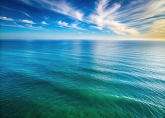 Obraz premium Minimalist coastal serenity: Atlantic's calm blue horizon, pristine beach, summer escape.