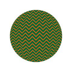 Esfera vectorial con colores vibrantes y lineas zigzag 3D, perfecta para diseños modernos y creativos