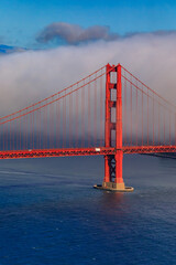 View of the Golden Gate bridge and San Francisco skyline