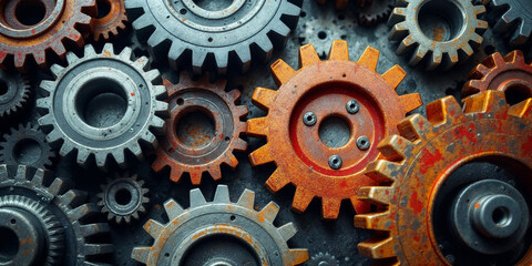 Concept photo of gears with space for text