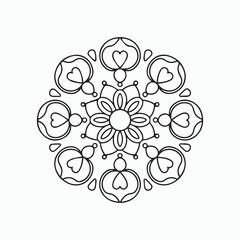 simple flower mandala design. mandala coloring page art design.