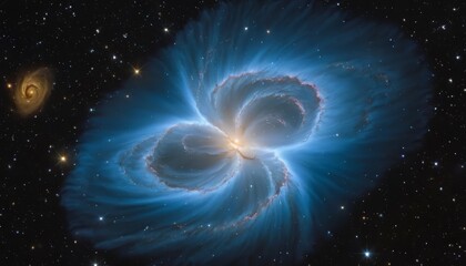 Obraz premium Cosmic Butterfly Nebula: Celestial Dance in Deep Space Background