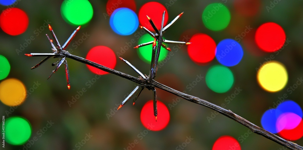Poster a vibrant firework display against a blurred background, celebrating the new year with an abstract h