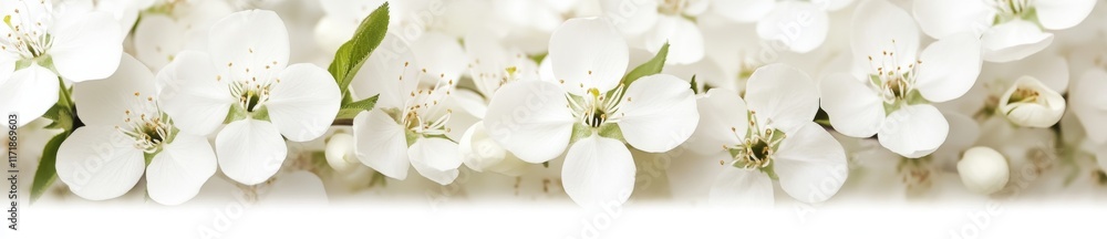 Poster close-up of a flowering spring cherry tree with light bokeh.light bokeh highlights a close-up of a b