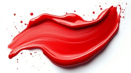 red paint splash on a white background