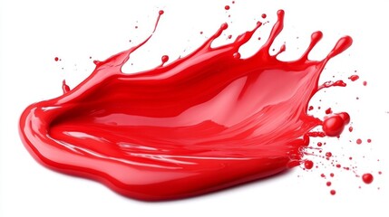 red paint splash on a white background