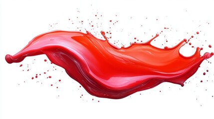 red paint splash on a white background