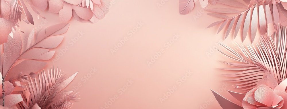 Poster spring flowers cut from paper with room for text. a creative spring background with mockup space. il