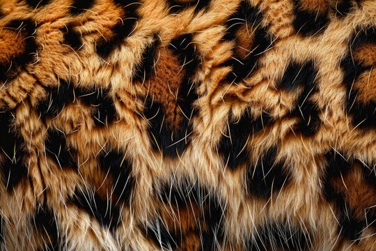 Leopard fur texture displaying intricate patterns and color variations, creating a visually captivating natural design