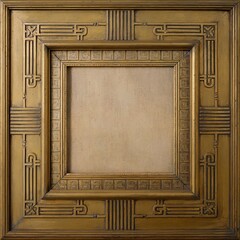 Art deco gold frame with intricate geometric patterns