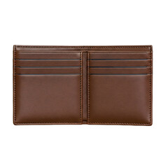 Brown leather wallet on a transparent background 