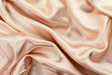 Fototapeta premium Smooth elegant golden silk or satin luxury cloth texture background forming folds and waves