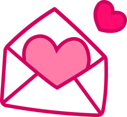 Handdrawn Heart Inside Envelope